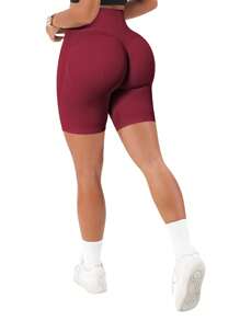 SHEIN Sport Studio Nahtlose Sport-Shorts mit hoher Elastizität, minimalistisch und modisch, geeignet für den Sommer