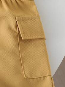 Ensemble casual de plein air pour bébé garçon, chemise à col ouvert à l'avant avec impression d'animal mignon et slogan, pantalon avec poches et chapeau seau