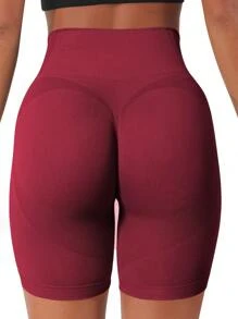 SHEIN Sport Studio Nahtlose Sport-Shorts mit hoher Elastizität, minimalistisch und modisch, geeignet für den Sommer