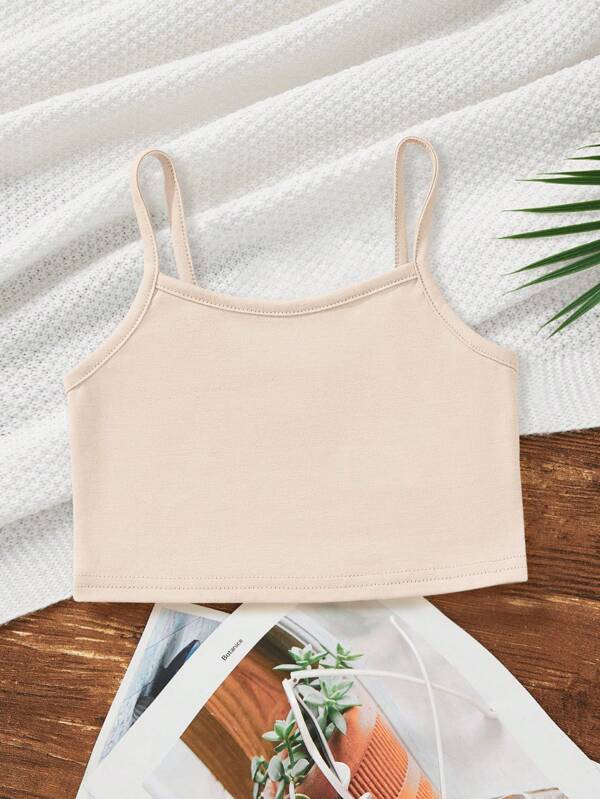 Young Girls' Casual Minimalist Camisole, Suitable For Summer