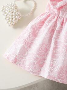 SHEIN 2025 Summer New Baby Girls Sweet Butterfly Decor Sleeveless Dress - Pink - View 7