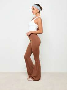 AiiRZ Ausgestellte Trainings-Leggings mit hoher Taille, Studio-Ballett-Hose, dehnbare Aktivbekleidung - Braun - Übersicht 4