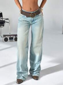 CasuGlow 100%Cotton Women'S Loose Fit Jeans With Slant Pockets - Light Wash - View 6