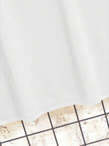 Manfinity Dauomo 男士百搭时尚骑士印花 Polo 衫，夏季 - 白色 - 查看 6