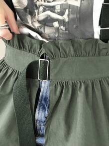 FRIFUL 女式荷叶边时尚背心，可内搭宽松轻便夹克 - 軍綠色 - 查看 6