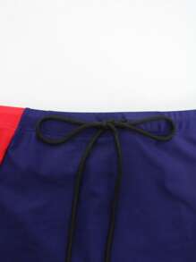 Manfinity VDAYZ Bóxer de baño slim fit de cintura con cordón y contraste de color, adecuado para el verano, talla grande para hombre