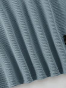 SHEIN 3 件青少年男童休闲纯色百搭圆领短袖针织 T 恤，黑色/白色/灰色，春夏 - 藏蓝色 - 查看 17