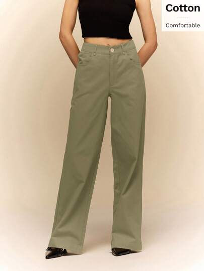 Poéselle 女式休闲简约渐变色直筒裤