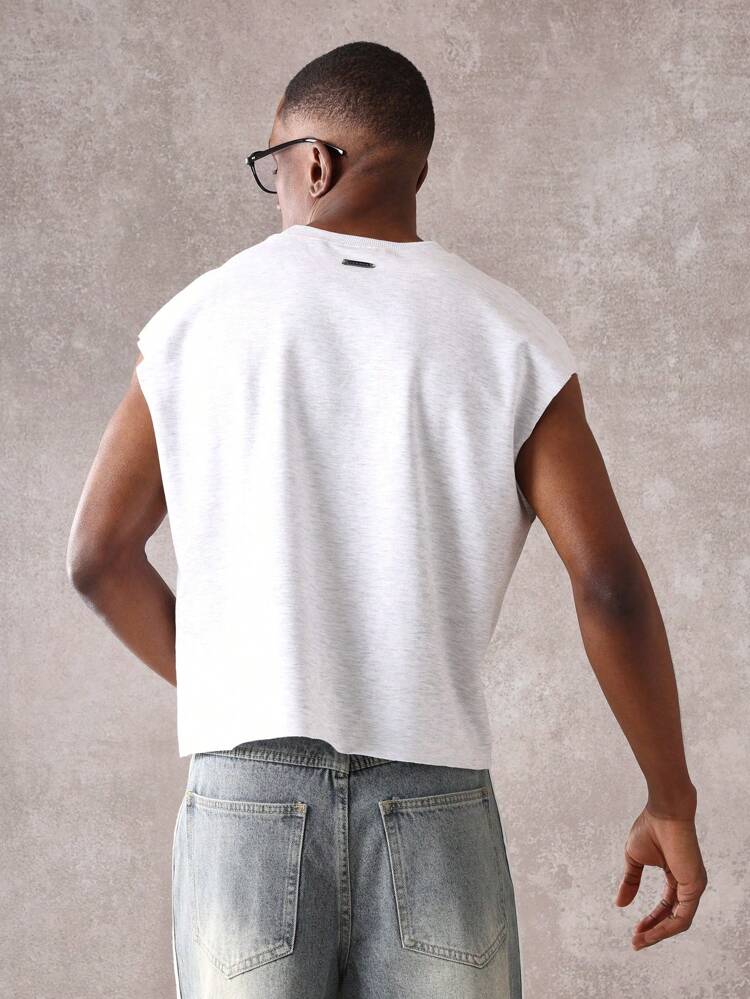 Sportowy top sportowy Crop Top Paranoid On Mondays Gym Workout Cut Off Muscle Raw Edge Loose Fit Streetwear Festival Summer Urban Everyday Active Wear Sports Casual Basic