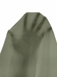 SHEIN Frenchy Plus Size Women Solid Color Arc Hem Loose Camisole - Green - View 8