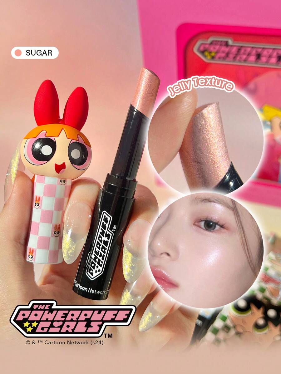 The Powerpuff Girls X SHEGLAM Power-Noia Shimmer Stick-Sugar Highlighter Powder 高光澤效果藍綠色反光光澤多用途螢光筆單色眼影發光臉部彩妝 品牌 美容 化妝 化妝品 適合女性與女孩 完美搭配夏季春季 Y2K 時尚 流行 生日 母親節禮物 假期 派對準備就緒 最佳顏色 - Sugar - 查看 1
