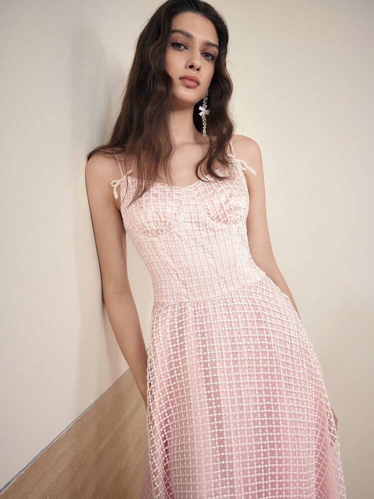 MOTF STUDIO FAUX PEARL BOW DETAIL DRESS