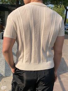 SHEIN Maglietta polo a maniche corte bianca casual per ragazzi adolescenti, adatta per uscite primavera ed estate, abbigliamento per ragazzi pre-adolescenti