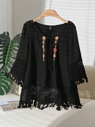 CosyJoli Plus Size Solid Color Casual Shirt, Suitable For Summer,Slightly Sheer Spring