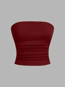 SHEIN EZwear 3pcs Set Women Casual Crinkle Ruched Fitted Tube Top - Multicolor - View 6