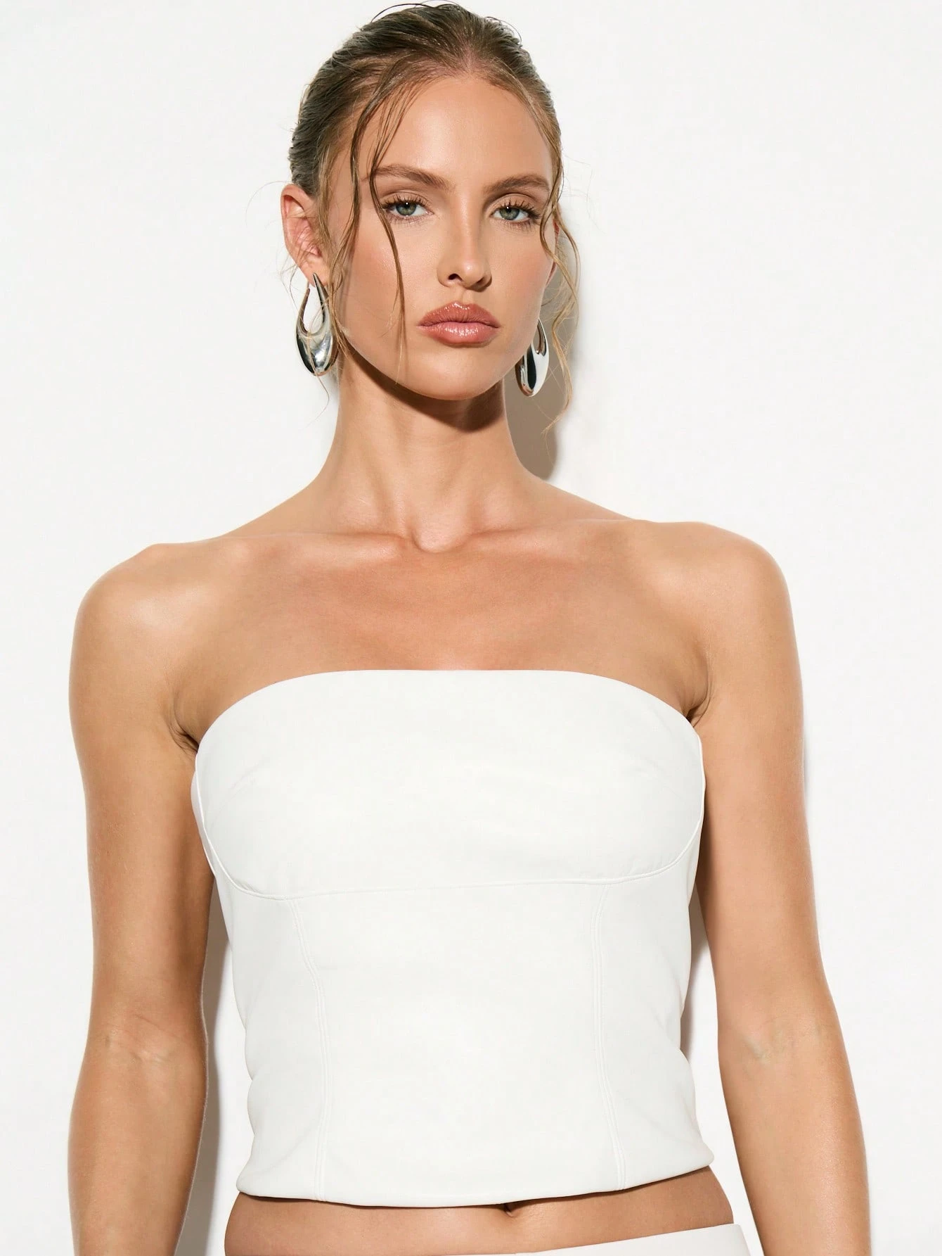 KIZN Top court bustier corset structuré sans bretelles