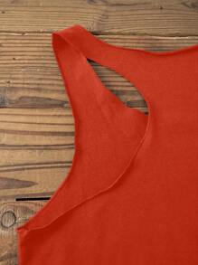 SHEIN LUNE Women's Casual Solid Color Camisole Tank Top, Versatile For Summer Back To School,Casual - Burnt Orange - View 4