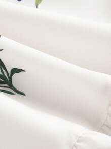 SHEIN MOD 女士印花波西米亚风连衣裙，适合度假、浪漫、夏季、海滩、西式、夏季、复活节、舞会、婚礼宾客、太阳裙、毕业礼服、生日礼服、演唱会、锐舞派对、下午茶等场合。 - 杏色 - 查看 5