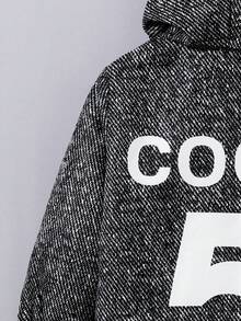 SHEIN 男小童字母圖案連帽加絨內裏外套 - 彩色 - 查看 7