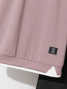 Conjunto informal de pantalón de chándal y camiseta de "Dos Piezas" para niño preadolescente - Rosa vieja - Ver 4