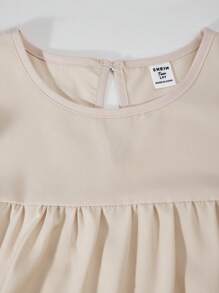 Vestido casual sólido sin mangas de moda para adolescentes, adecuado para el verano - Albaricoque - Ver 6