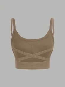 SHEIN VCAY 3pcs Women Casual Seamless Cami Tops With Built-In Bra, Suitable For Summer - Multicolor - View 8