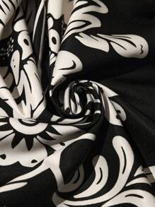 SHEIN Clasi Vestido Plus Size com Decote em V, Sem Mangas, Linha A, Casual, Férias, Floral - Multicolorido - Ver 8