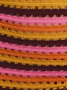 SHEIN Unity Striped Halter Women Mini Dress Featuring Vibrant Summer Tones And A Flattering Halter Neckline, Perfect For Beach Outings, Pool Parties, Or Tropical Getaways - Multicolor - View 7