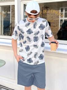 SHEIN 2pcs Teen Boys Casual Comfortable Textured Stitching Sleeveless Knitted Vest Set - Dusty Blue - View 5