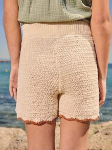 SHEIN Jeune fille Short décontracté à jambes droites amples, Printemps & Été