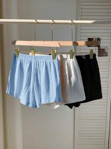 Comfortcana 2pcs Woven Wide Leg Shorts Set, Fashionable For Summer Cotton - Multicolor - View 2