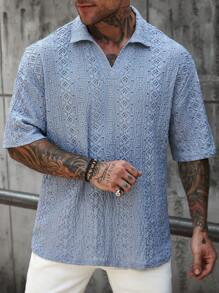 Manfinity RSRT Polo de hombre con textura de malla tejida