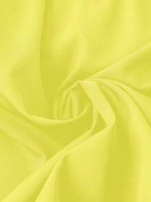 SHEIN LUNE Plus Size Casual Solid Color Lace Patchwork Tank Top - Yellow - View 5