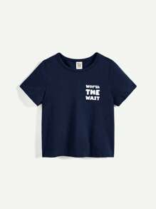 Cozy Pixies Set de 3 camisetas de manga corta para bebés niños con estampado de letra y dinosaurio de dibujos animados, en colores lisos