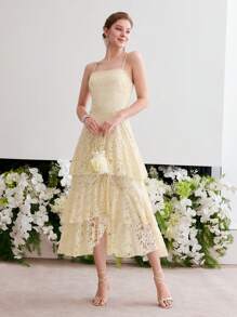 MOTF Soiréza RUFFLE LAYERED HEM CAMI DRESS