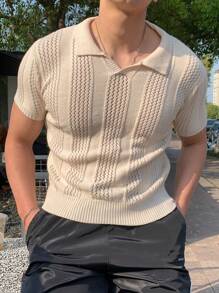 SHEIN Maglietta polo a maniche corte bianca casual per ragazzi adolescenti, adatta per uscite primavera ed estate, abbigliamento per ragazzi pre-adolescenti