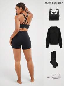 GLOWMODE 4.3" FeatherFit™ Crossover Cutie Biker Shorts Low Impact Cycling Running Gym Workout