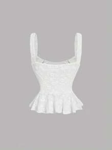 SHEIN MOD Conjunto de top de tirantes blanco y falda larga de sirena de encaje para mujer, conjunto de vestimenta elegante para primavera, estilo "old money", vestidos modestos para mujer