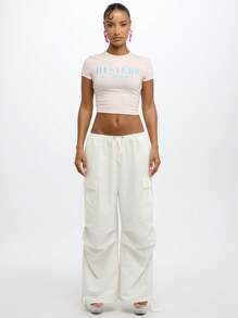 SUMWON WOMEN Camiseta corta de estilo Y2K con mangas cortas, ajustada, para verano, festivales, fiestas, clubes y uso urbano