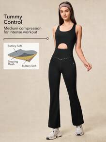 OutZeal Sweat Wicking Nylon 2in1 Removable Pads Adjustable Straps Shaping Jumpsuit Flare Pocket - Black - View 2