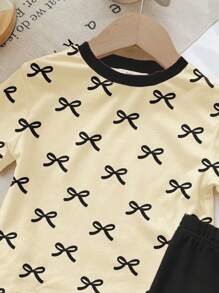 2pcs Girls Casual Simple Short Sleeve Shorts Set, Suitable For Summer - Multicolor - View 6