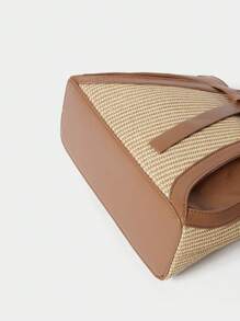 SHECARRY Women's Adjustable Strap Color Block Fashion Crossbody Shoulder Bag - Brown - View 5