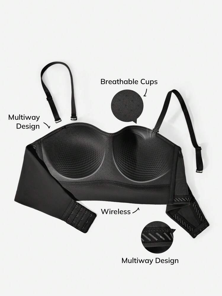 Dream Curve Support +Wireless Longline Strapless Lingerie As Outerwear Black Half Lingerie As Outerwear Basic Bra Tube Top