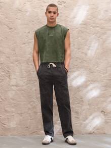 SWAVVY Chaleco holgado de corte casual sin mangas de punto vintage para hombres, uso diario de moda para jóvenes