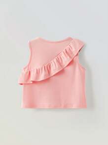 Maija Kids Maija Kids Young Girl Loose Casual Floral Ruffled Hem Top - Pink - View 7