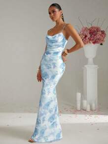 Lumalex Vestido floral de lujo con estampado para mujer, ideal para la primavera, el Día de San Valentín, bodas, compromisos y ceremonias de mayoría de edad. Un look hermoso y dulce para el Día de San Valentín, Pascua y fiestas