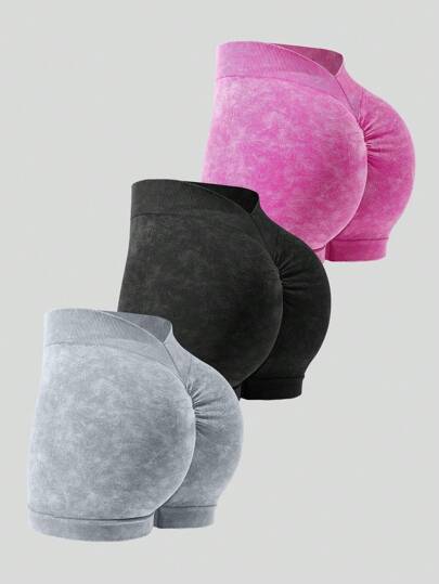 Easithlete Shorts deportivos mates para mujer, diseño de cintura fruncida, cintura levantadora sexy, elásticos y cómodos para yoga y entrenamiento