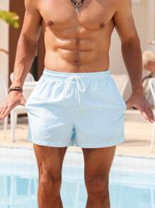 ZELFYO Quần Short Đi Biển Thường Ngày Cho Nam, Thời Trang Mùa Hè, Hawaii - Màu xanh nhạt - Xem 5