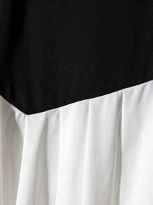 SHEIN Clasi 女士加大码优雅时尚休闲黑白撞色半身裙