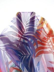 Swim Lushoire 大码女式随机印花短袖宽松长款沙滩罩衫 - 彩色 - 查看 7